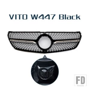 レーシンググリル光沢スポイラーフロントバンパーグリルメッシュベンツヴィト W447 V クラス V260 V250 2015 - 2019 - VITO Type A
