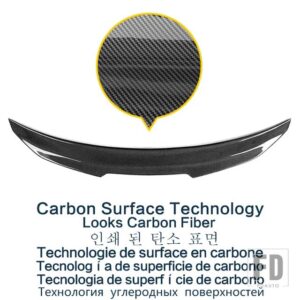 BMW 3シリーズ E90 2005 - 2012 年タイプ PSM カーボン塗装リアトランク ダックテール ウイング用ブラック スポイラー - Carbon Painting