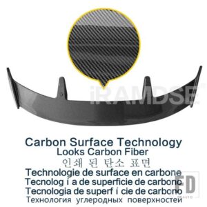 グロスブラックスポイラー SEAT IBIZA LEON カーボンペイント 2009-2021 年リアフロントガラスウイングトランク ABS アクセサリー - Carbon Surface