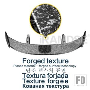 グロスブラックスポイラー SEAT IBIZA LEON カーボンペイント 2009-2021 年リアフロントガラスウイングトランク ABS アクセサリー - Forged texture