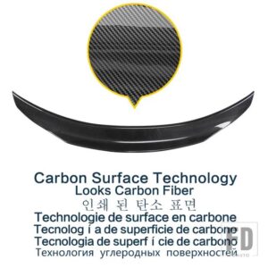 スポイラーベンツ W205 C260 セダン Cクラス 4 ドア C43 C63 AMG リアダックテールウイングトランクタイプ PSM ABS アクセサリー - Carbon Surface