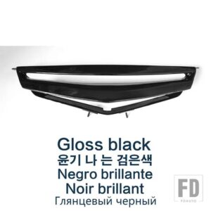 マツダ レーシンググリルカーボン表面メッシュ GR スタイル再装着アクセサリーフロントバンパーグリル 6 2008 - 2012 - Gloss black