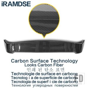 ホンダ カーボン表面スポイラー フィットジャズ 2020 に 2023 リアダックテールウイング ABS プラスチックトランク装飾 ACCESSORIE - Carbon Surface