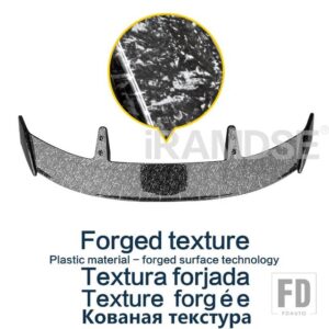 ジャガー カーボン表面スポイラー E ペース F ペースグロスブラックリアフロントガラスウイングトランク ABS アクセサリー - Forged texture