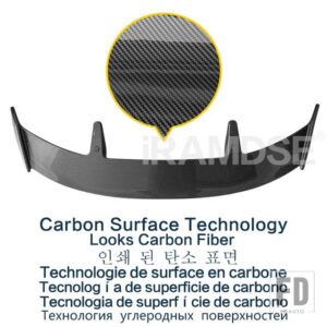三菱 グロスブラックスポイラー アウトランダー 2006-2020 カーボンペイントリアフロントガラスウイングトランク ABS アクセサリー - Carbon Surface
