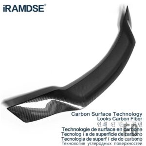 ホンダ 光沢ブラックスポイラー シビック 2006 - 2011 年タイプ R リアトランクウイングダックテールリップ - Carbon Surface