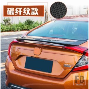 ホンダ トランクスポイラーカーボン表面 ABS 素材リアダックテールライトなし シビックセダン 2016 17 18 19 20 - Carbon Surface