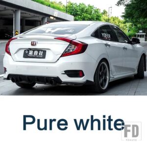 ホンダ トランクスポイラーカーボン表面 ABS 素材リアダックテールライトなし シビックセダン 2016 17 18 19 20 - WHITE