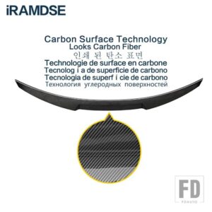 アウディ スポイラー A3 S3 2016 - 2019 リアダックテールウイング ABS プラスチックトランク装飾 ACCESSORIE - Carbon Surface