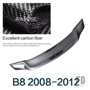 アウディ トランクスポイラーカーボン FRP リアウイングタイプ R スポイラー A4 B8 B8.5 セダン 2008-2015 - Carbon Fiber b8