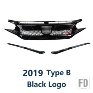 ホンダ レーシンググリル シビックセダンハッチバック 2016 17 18 19 20 フロントバンパーグリルメッシュ装飾ストリップ - 19 B