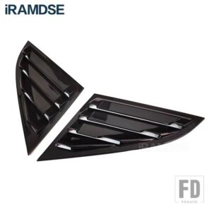 VW クォーターサイドウィンドウルーバー ID.4 スクープカバーベントカーボン表面 ID4 スポイラー 2021-23 装飾アクセサリー - Glossy Black