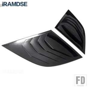 VW クォーターサイドウィンドウルーバー ID6 スクープカバーベントカーボン表面 ID.6 スポイラー 2021-2024 装飾アクセサリー - Glossy Black