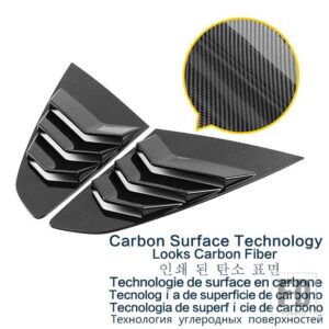 VW ウィンドウルーバー ARTEON CC 2019--2022 サイドベントトリム グロスブラックリアウィンドウシャッターカバートリムアクセサリー - Carbon Surface