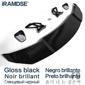 アウディ カーボン塗装スポイラー A3 S3タイプ V ABS プラスチックリアトランクウイングアクセサリー - Glossy Black