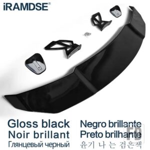 アウディ カーボン塗装スポイラー A5 タイプ V ABS プラスチックリアトランクウイングアクセサリー - Glossy Black