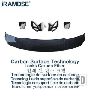 アウディ カーボン塗装スポイラー A5 タイプ V ABS プラスチックリアトランクウイングアクセサリー - Carbon Surface