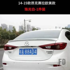 マツダ トランクスポイラーカーボン表面 ABS 素材リアダックテールスポイラー 3 セダン 20-23 14 - 19 - 14-19 A white