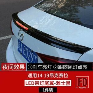 マツダ トランクスポイラーカーボン表面 ABS 素材リアダックテールスポイラー 3 セダン 20-23 14 - 19 - 14-19 B black