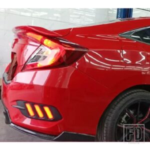 ホンダ リアトランクリッドスポイラーウイング シビックスポイラー 2016-2018 ABS 材料リアウイング装飾専用アクセサリー - Red