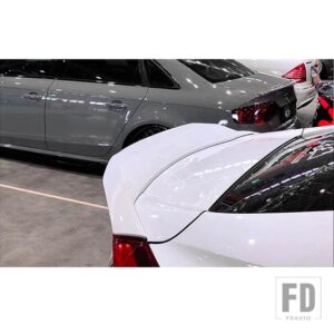 ホンダ ブラックスポイラー シビック 2016 2017 2018 4 ドアカーボンペイント車リアウイング - WHITE
