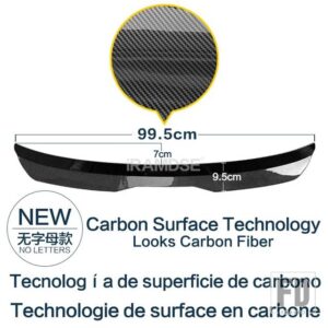 VW ルーフスポイラーポロハッチバック 2011 - 2018 タイプ DGS カーボン表面リアトランクウイング ABS 材料リペアアクセサリー - Carbon Surface