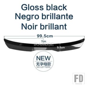 ルーフスポイラーカーボン表面リアトランクテール翼シートイビサ 2018 ハッチバック 4 ドア ABS 材料タイプ DGS リペアアクセサリー - Gloss black