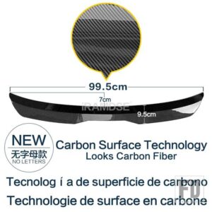 ルーフスポイラーカーボン表面リアトランクテール翼シートイビサ 2018 ハッチバック 4 ドア ABS 材料タイプ DGS リペアアクセサリー - Carbon Surface