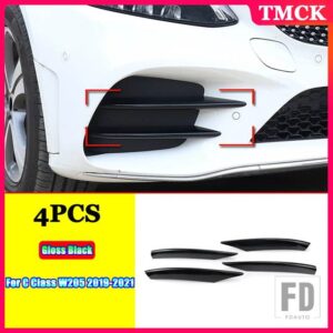 メルセデスベンツ Cクラス W205 C180 C200 C220 C260 C300 C450 2019-2021 ABS フロントバンパーフェンダーリップフォグランプカバートリムスト - 5