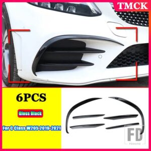 メルセデスベンツ Cクラス W205 C180 C200 C220 C260 C300 C450 2019-2021 ABS フロントバンパーフェンダーリップフォグランプカバートリムスト - 1