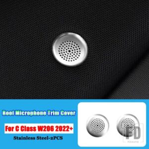 メルセデスベンツ C Sクラス W206 W223 2021 2022 + ステンレスカーアクセサリールーフマイクトリムカバー装飾スパンコール - For W206