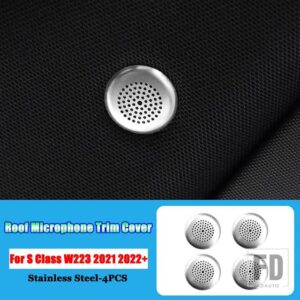 メルセデスベンツ C Sクラス W206 W223 2021 2022 + ステンレスカーアクセサリールーフマイクトリムカバー装飾スパンコール - For W223
