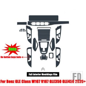 メルセデスベンツ GLEクラス GLE350 GLE450 W167 V167 2020 + センターコンソール AC ナビゲーションフルセットインテリア TPU プロテクターフ - 3