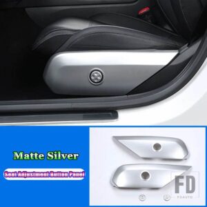 メルセデスベンツ Cクラス W206 C200 C220 C260 C300 2022 カーアクセサリーシート調整ボタンパネルトリムカバー装飾フレーム - Matte Silver