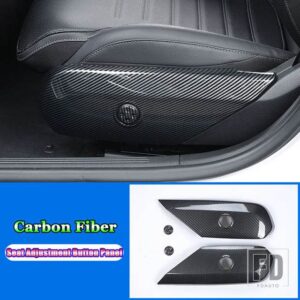 メルセデスベンツ Cクラス W206 C200 C220 C260 C300 2022 カーアクセサリーシート調整ボタンパネルトリムカバー装飾フレーム - Carbon Fiber