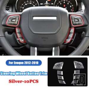 ジャガー レンジローバー ランドローバー XJ/XJL X351 2010-2019 カーアクセサリーステアリングホイールボタンパッチトリムカバー EVOQUE L538 - 2