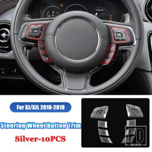 ジャガー レンジローバー ランドローバー XJ/XJL X351 2010-2019 カーアクセサリーステアリングホイールボタンパッチトリムカバー EVOQUE L538 - 1