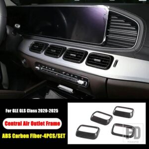 メルセデスベンツ GLE GLSクラス W167 V167 クーペ C167 X167 2020-2025 カーアクセサリー中央空調アウトレットトリムカバー - Carbon Fiber