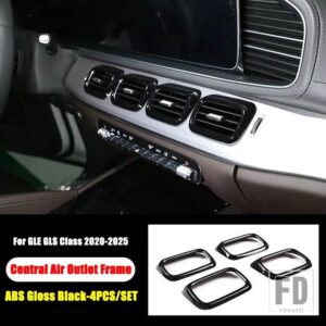 メルセデスベンツ GLE GLSクラス W167 V167 クーペ C167 X167 2020-2025 カーアクセサリー中央空調アウトレットトリムカバー - Gloss Black