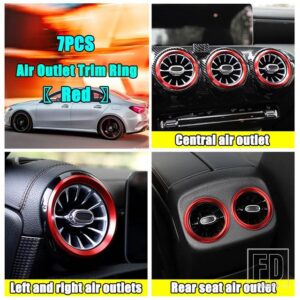 メルセデスベンツ A CLAクラス W177 V177 C118 A180 A200 2019 2020 + カーアクセサリーエアコンエアベントアウトレットリングカバートリム - Red