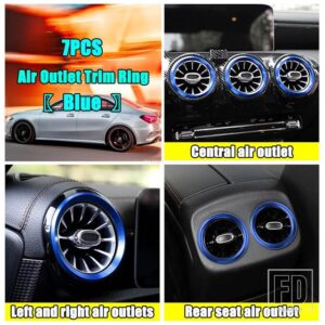 メルセデスベンツ A CLAクラス W177 V177 C118 A180 A200 2019 2020 + カーアクセサリーエアコンエアベントアウトレットリングカバートリム - Blue