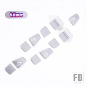 テスラ モデル 3 モデル Y 2019-22 合金カーアクセサリードア窓ガラスリフトボタンスパンコールトリムカバー - Silver