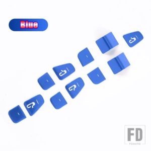 テスラ モデル 3 モデル Y 2019-22 合金カーアクセサリードア窓ガラスリフトボタンスパンコールトリムカバー - Blue