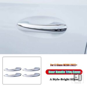 メルセデスベンツ Cクラス W206 C200 C220 C260 C300 2022 + アクセサリードアハンドルボウルトリムカバー装飾フレーム - A Style