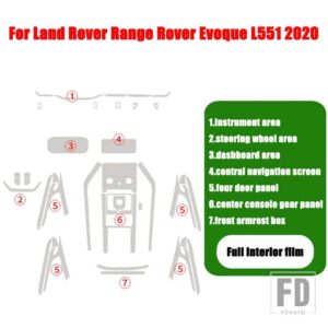 ランドローバー カーセンターコンソール AC フルセット TPU プロテクターフィルムディスカバリー 5 L462 レンジローバースポーツヴォーグ VELA - 5