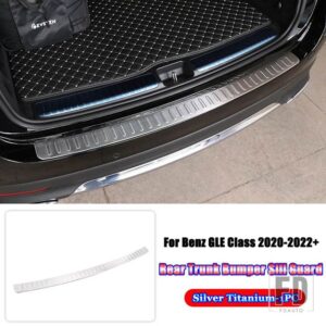 メルセデスベンツ GLEクラス W167 V167 GLE350 GLE450 GLE300 400 2020-2022 + カーアクセサリーリアトランクシルガードプレートトリムカバー - Silver