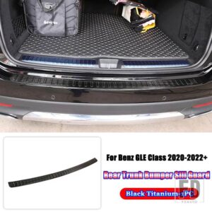 メルセデスベンツ GLEクラス W167 V167 GLE350 GLE450 GLE300 400 2020-2022 + カーアクセサリーリアトランクシルガードプレートトリムカバー - Black