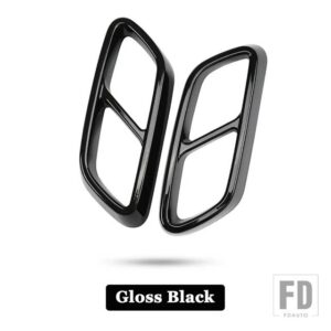 メルセデスベンツ Cクラス W206 C200 C220 C260 C300 2022 + アクセサリーマフラーマフラーテールパイプ喉カバートリム - Gloss Black