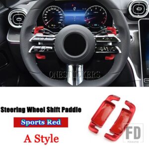メルセデスベンツ ステアリングホイールシフトパドルシフター拡張アクセサリー CESクラス W206 W213 W223 AMG E53 E63 2021 2022 - A Style Red