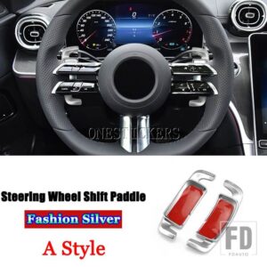 メルセデスベンツ ステアリングホイールシフトパドルシフター拡張アクセサリー CESクラス W206 W213 W223 AMG E53 E63 2021 2022 - A Style Silver